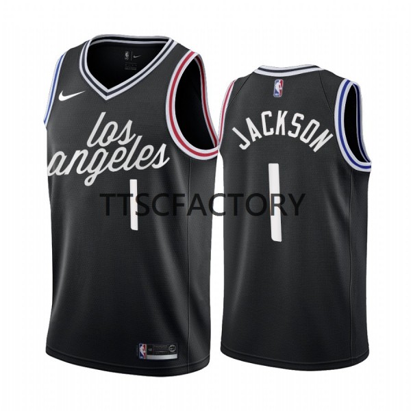 Los Angeles Clippers Trikot Reggie Jackson 1 Nike 2022-23 City Edition Schwarz Swingman - Herren